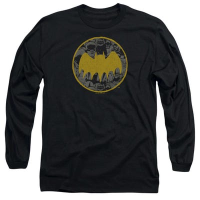 Vintage Batman Symbol Collage Long Sleeve Shirt