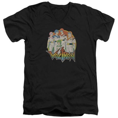 Voltron Retro Group Up Logo V-Neck T-Shirt