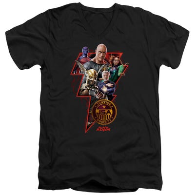 BLACK ADAM CHARACTER BOLT V-Neck T-Shirt