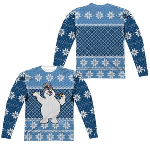 Frosty The Snowman Ugly Christmas Sweater Front & Back Sublimation Long Sleeve Shirt