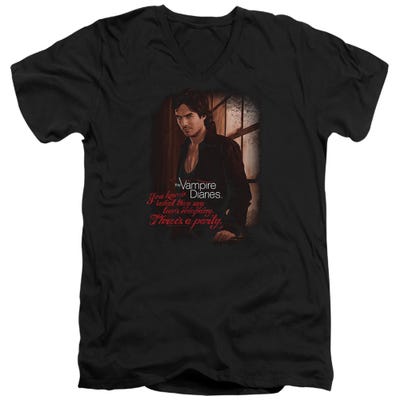 Vampire Diaries Threes A Party V-Neck T-Shirt