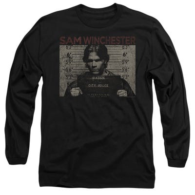 Supernatural Sam Mug Shot Long Sleeve Shirt