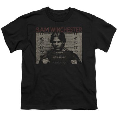 Supernatural Sam Mug Shot Kids T-Shirt
