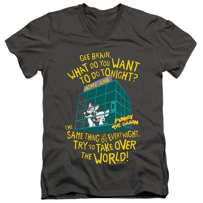 Pinky and The Brain The World V-Neck T-Shirt