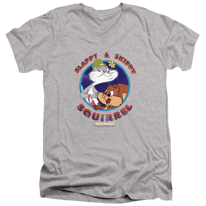 SLAPPY AND SKIPPY SQUIRREL ANIMANIACS V-Neck T-Shirt