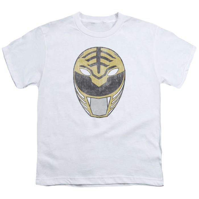 White Ranger Mask Power Rangers  Kids T-Shirt