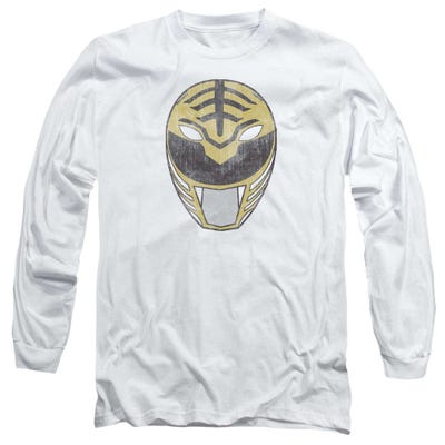 White Ranger Mask Power Rangers  Long Sleeve Shirt