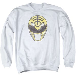 White Ranger Mask Power Rangers  Sweatshirt