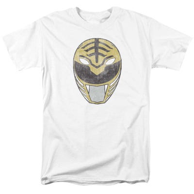 White Ranger Mask Power Rangers  T-Shirt