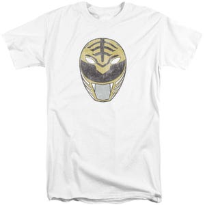 White Ranger Mask Power Rangers  Tall T-Shirt