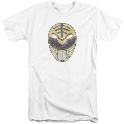 White Ranger Mask Power Rangers  Tall T-Shirt