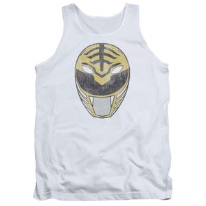 White Ranger Mask Power Rangers  Tank Top