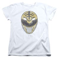 White Ranger Mask Power Rangers  Womens T-Shirt