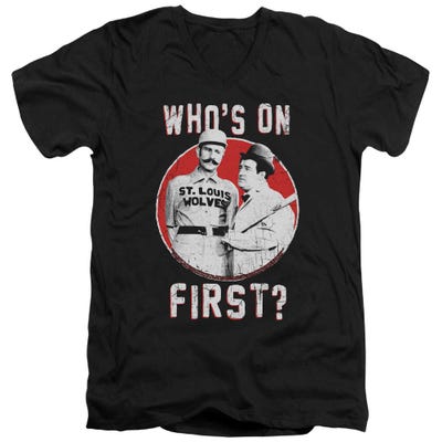 Who's On First? Abbott & Costello V-Neck T-Shirt