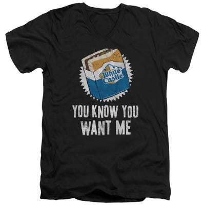 White Castle You Know You Want Me V-Neck T-Shirt