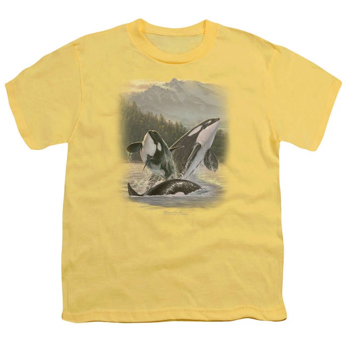 Wild Wings Breaching Orcas Kids T-Shirt