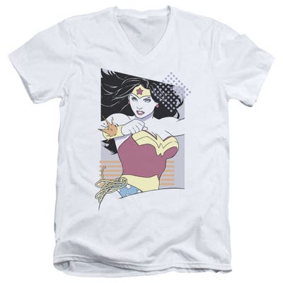 Wonder Woman 80S Minimal V-Neck T-Shirt