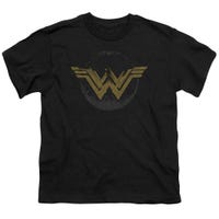 Wonder Woman Movie Distressed Logo Kids T-Shirt