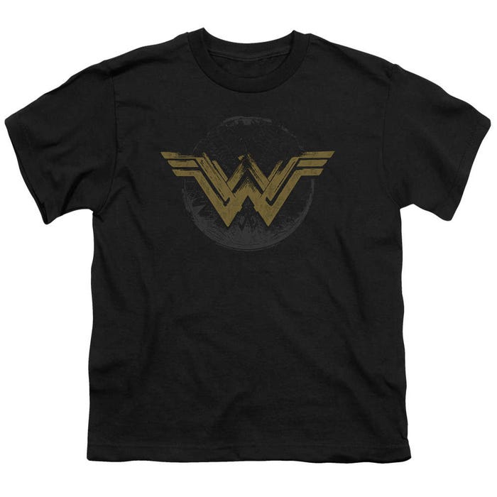 Wonder Woman Movie Distressed Logo Kids T-Shirt