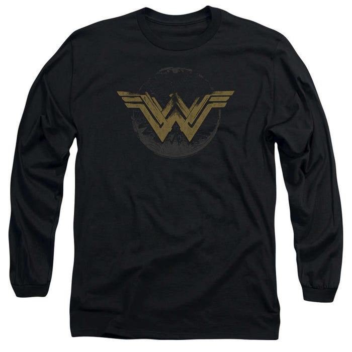 Wonder Woman Movie Distressed Logo Long Sleeve Shirt