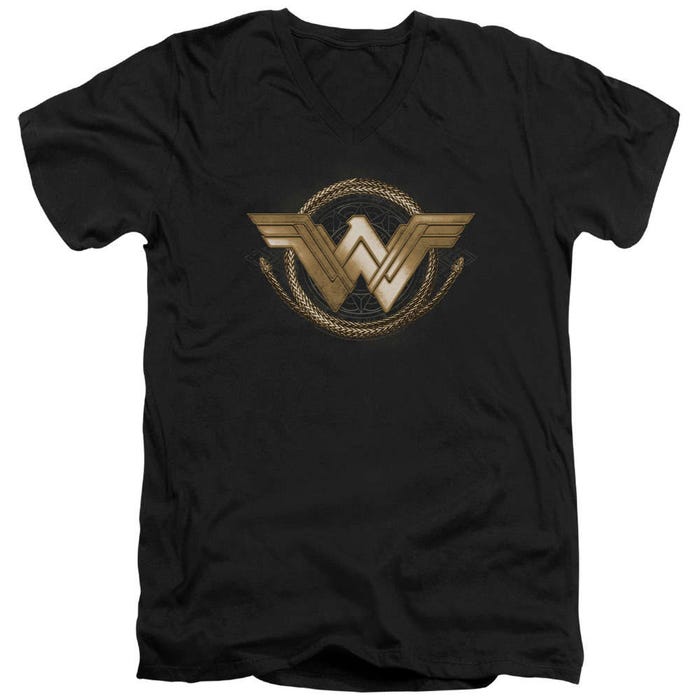 Wonder Woman Movie Lasso Logo V-Neck T-Shirt