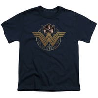 Wonder Woman Movie Power Stance And Emblem Kids T-Shirt