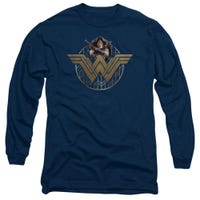 Wonder Woman Movie Power Stance And Emblem Long Sleeve Shirt