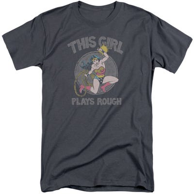 Wonder Woman Plays Rough Tall T-Shirt