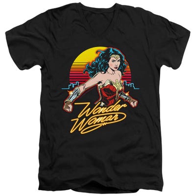 Wonder Woman Skyline V-Neck T-Shirt