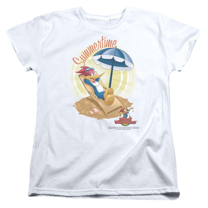 Woody Woodpecker Summertime Beach time Womens T-Shirt