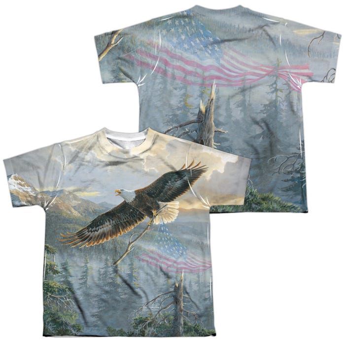 REBUILDING AMERICA BALD EAGLE Back & Front Kids Sublimation T-Shirt