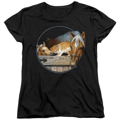 Wild Wings Wildlife Every One Loves Kitty Horses Womens T-Shirt