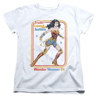 Retro Justice 84 Wonder Woman Womens T-Shirt