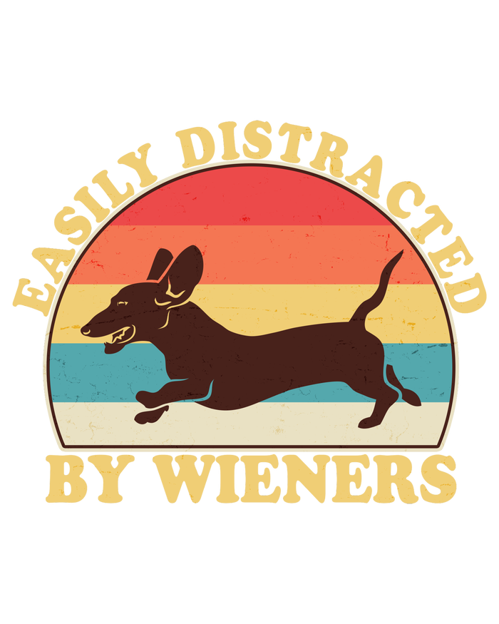 Funny Retro Easily Distracted By Wieners Dachshund fan T-Shirt