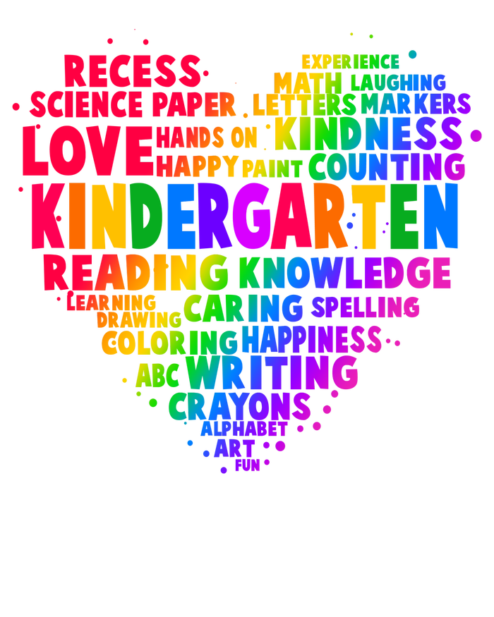 Cute Rainbow Heart Kindergarten Word Art Toddler Fine Jersey T-Shirt