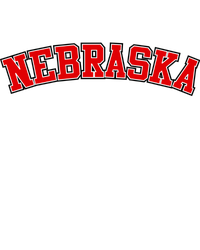 Nebraska Sports Fan Word Logo Football Ladies Long Sleeve Shirt