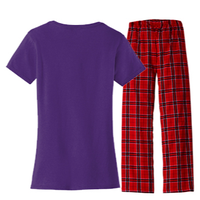 Purple Up For Military Children Purple Ribbon Women's Flannel Pajama Set